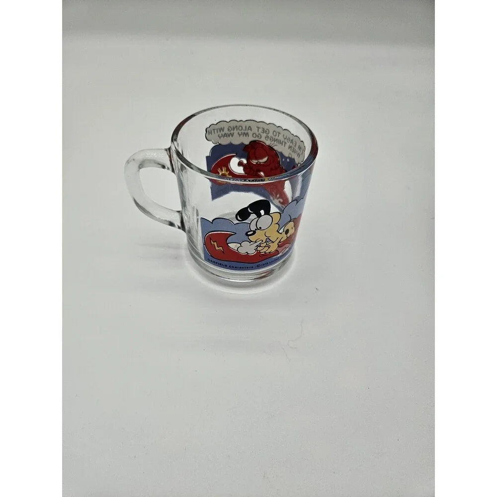 1978 Garfield Odie Boat Canoe McDonald's glass mug cup